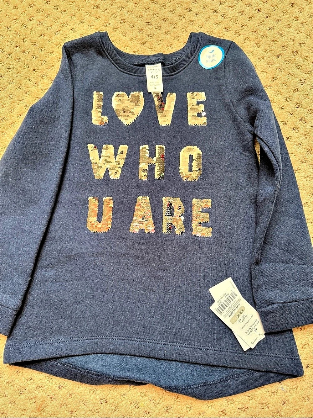 NWT Carter's Girls Size 4 Long Sleeve Graphic Sweatshirt